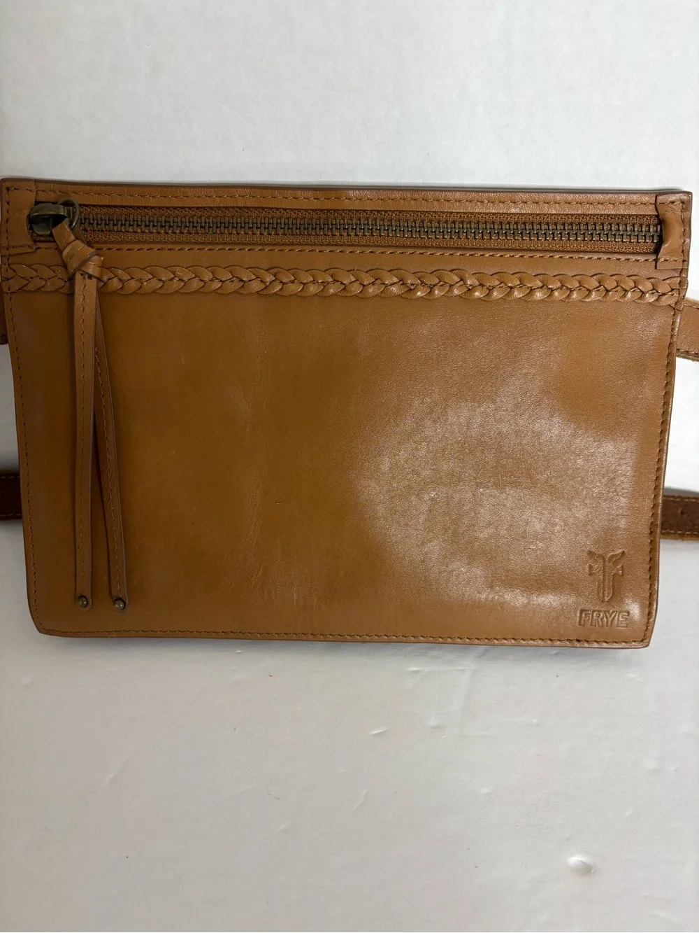 Frye Women’s Caramel Braided Leather Belt Bag